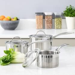 Secondary image for image of Professional Stainless Steel Saucepan Set 3 Piece
