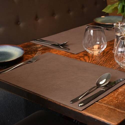 ProCook Rectangular Placemats - Set of 4 Tan Faux Leather