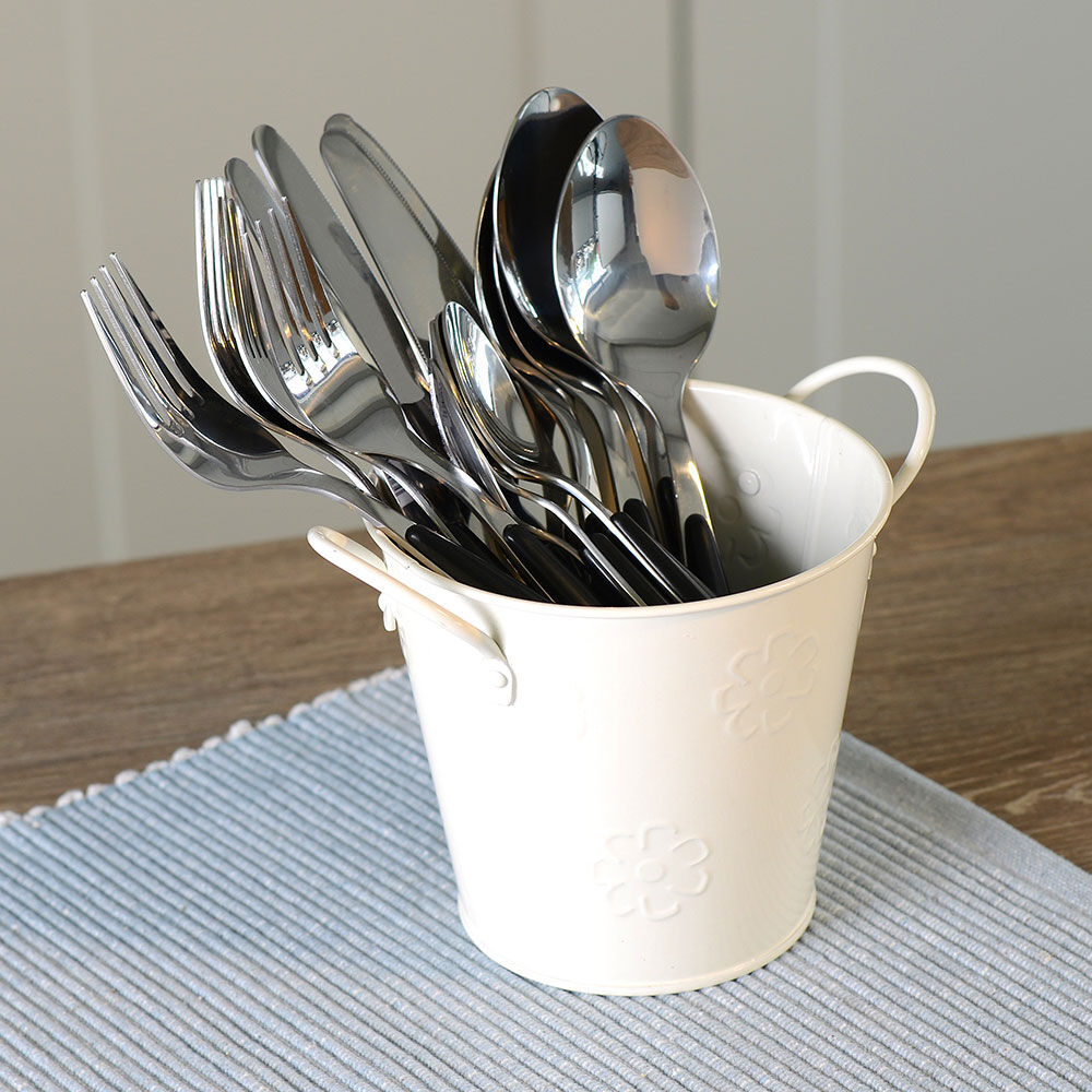 ProCook Black Picasso Cutlery Set 16 Piece with Caddy