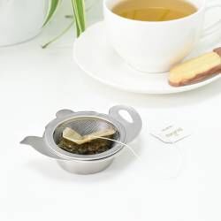 Secondary image for image of Tea Strainer With Stand Stainless Steel