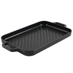 Main image for image of Cast Iron Rectangular Griddle 24x36cm Matte Black