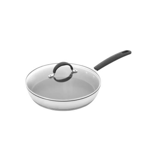 Gourmet Stainless Steel Frying Pan with Lid