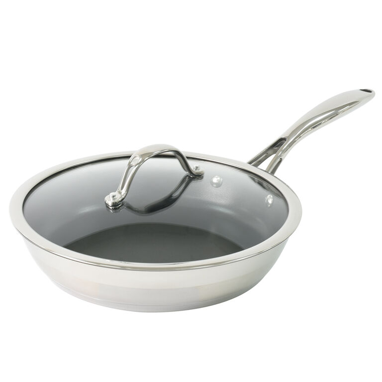 Stainless steel frying shop pan with lid