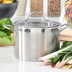 Secondary image for image of Professional Stainless Steel Stock Pot & Lid 20cm / 4.4L