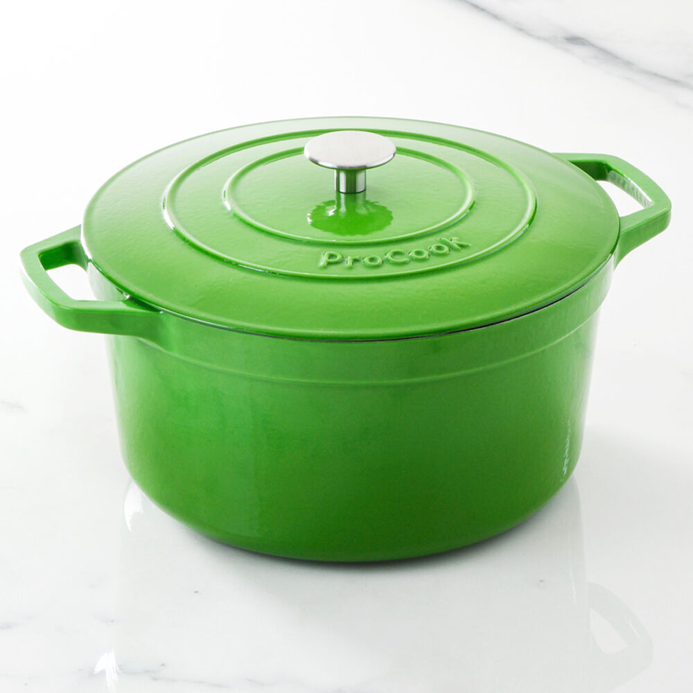 Cast Iron Casserole 28cm / 7.3L Round Graduated Green | Cast Iron ...