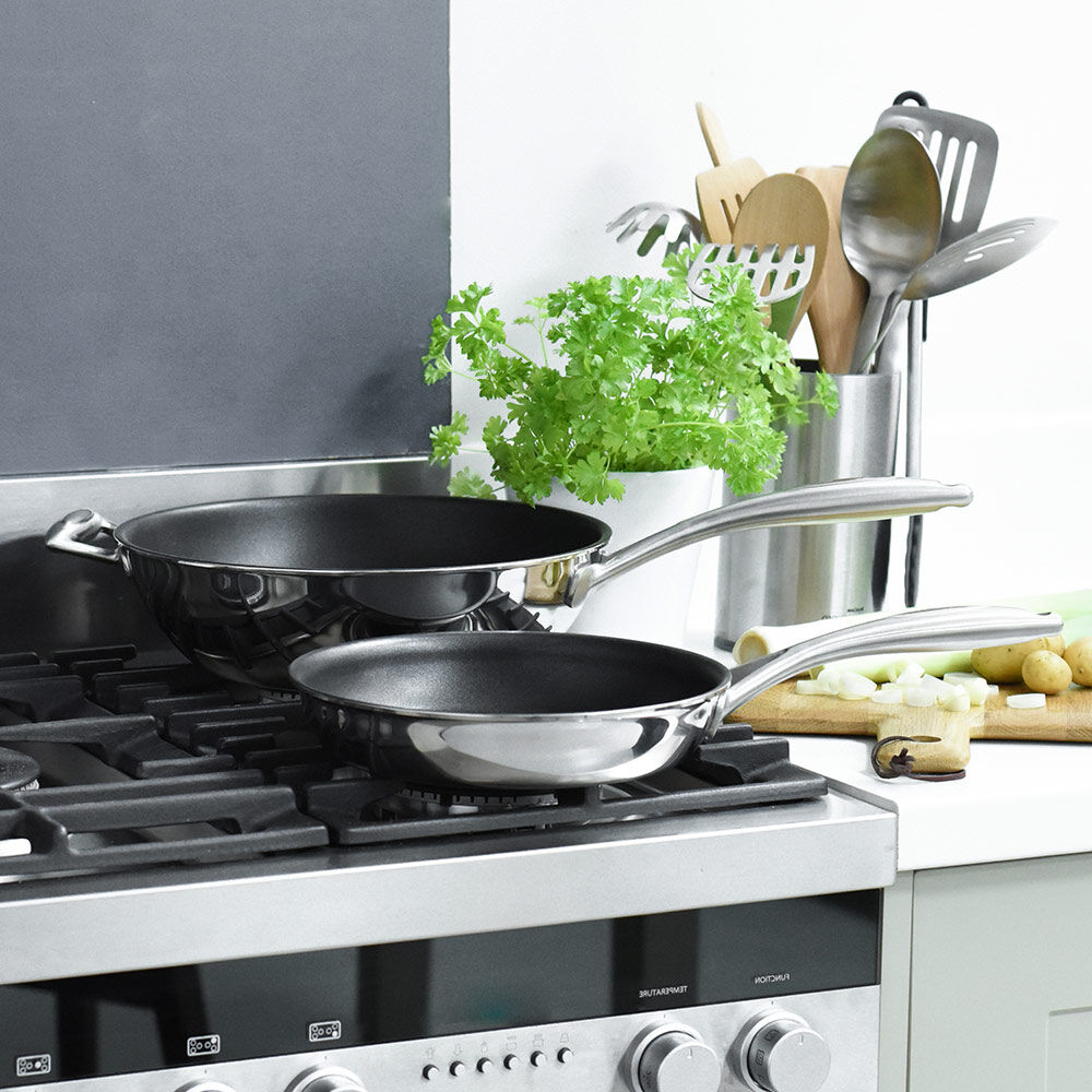Elite Tri-Ply Wok and Frying Pan Set 2 Piece