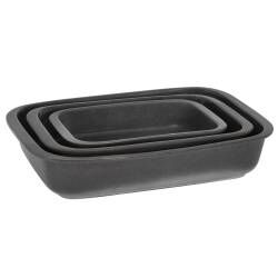 Secondary image for image of Stoneware Oven Dishes Set 3 Piece Reactive Charcoal