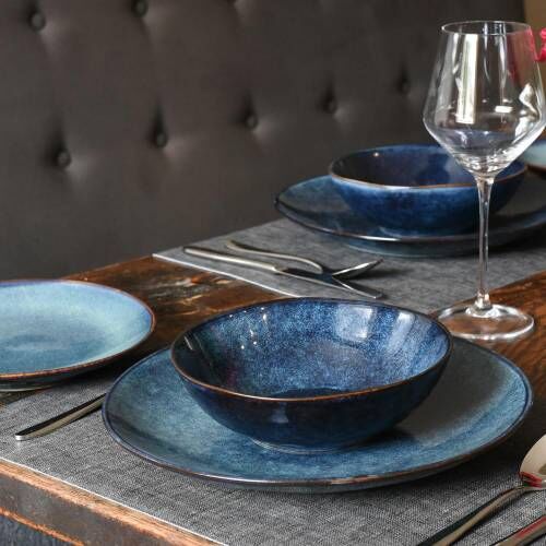 Vaasa Stoneware Dinner Set with Cereal Bowls - Two x 12 Piece - 8 Settings - S2014