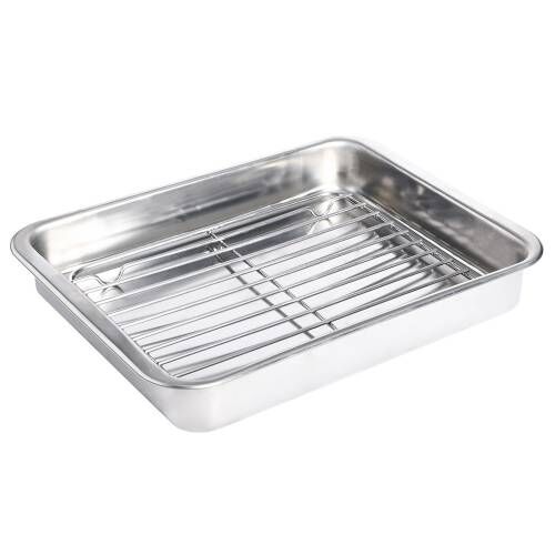 Stainless Steel Roasting Tin with Flat Large Rack