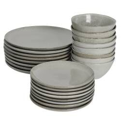 Oslo Coupe Stoneware Dinner Set with Cereal Bowls - Two x 12 Piece - 8 Settings
