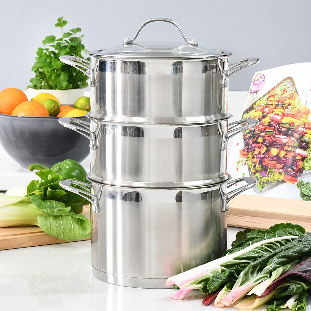 Professional Stainless Steel Steamer Set 20cm / 2 Tier