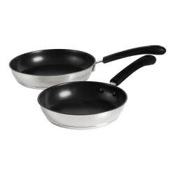 Gourmet Stainless Steel Frying Pan Set - 20 and 24cm