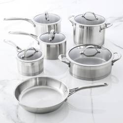 Professional Stainless Steel Cookware Set - Uncoated 6 Piece