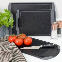 Secondary image for image of Non-Slip Chopping Board Set 3 Piece Black Speckle