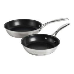 Professional Stainless Steel Frying Pan Set - 20 and 24cm