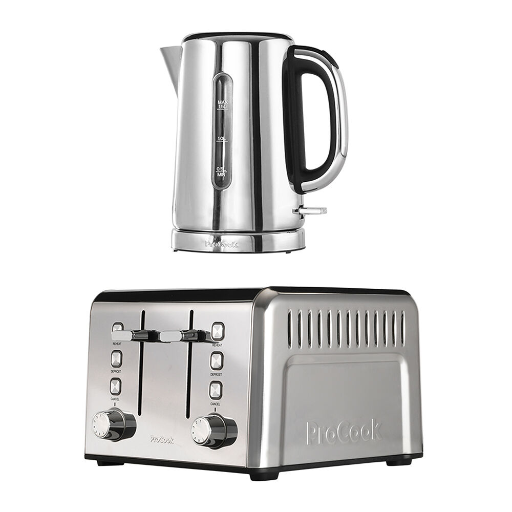 Stainless Steel Kettle and Toaster Set 4 Slice | All Electricals from ...