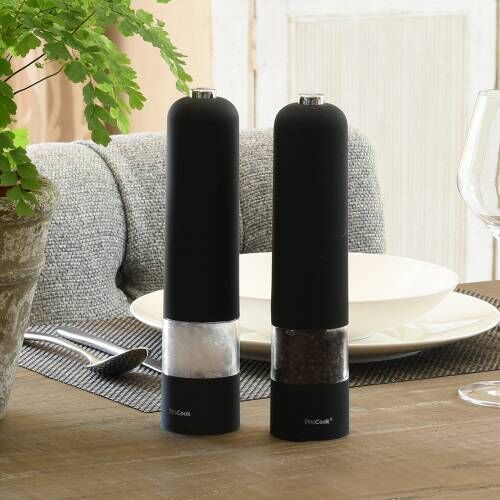 ProCook Electric Soft Touch Salt and Pepper Mill Set