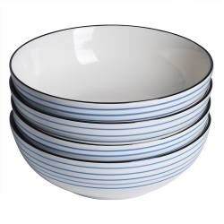 Coastal Stoneware Blue Bowl - Set of 4 - 22.5cm