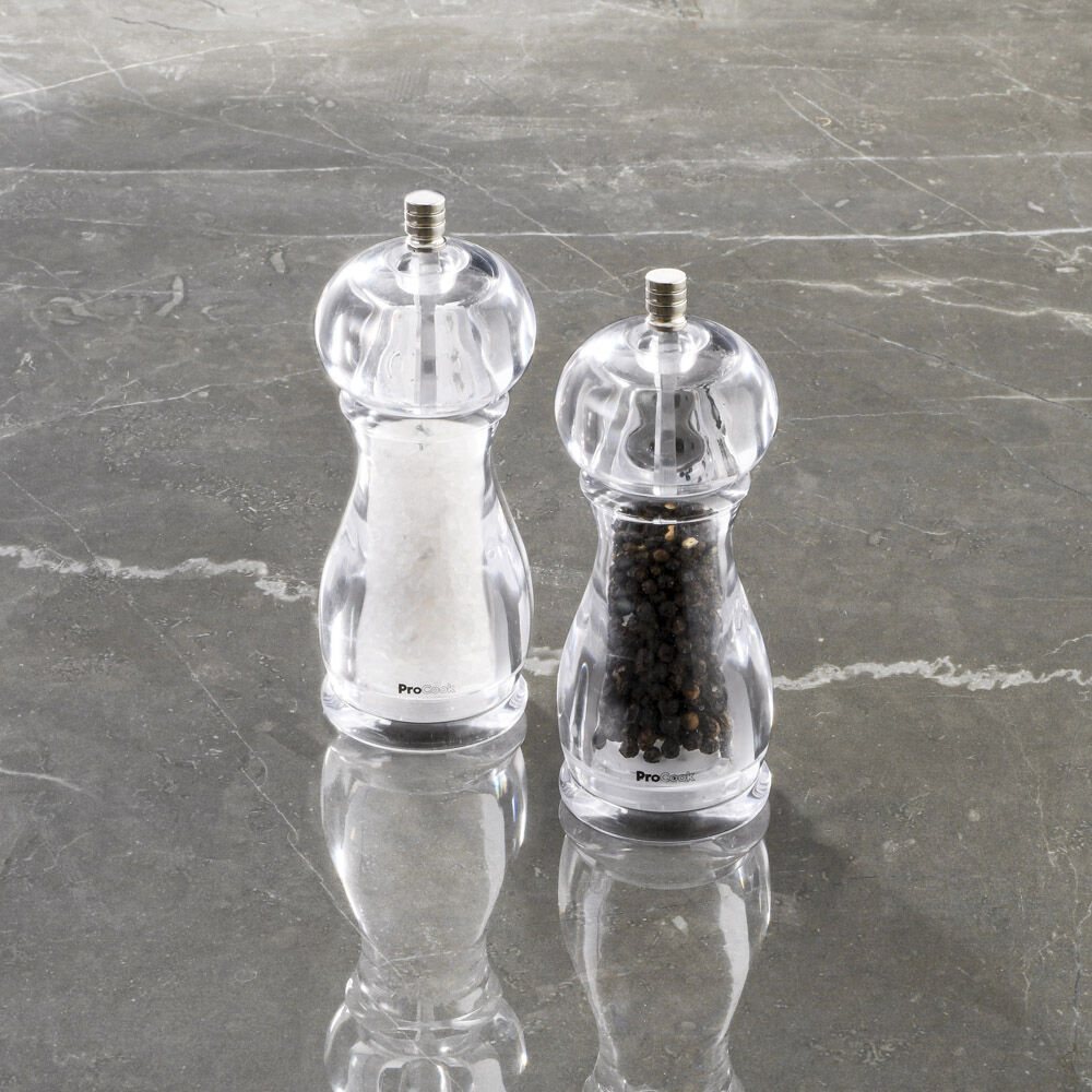 Acrylic Salt and Pepper Mill Set 20cm Salt and Pepper Grinders from