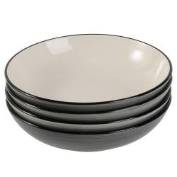 Coastal Stoneware Grey Pasta Bowl - Set of 4 - 20cm
