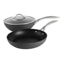 Professional Anodised Wok and Frying Pan Set - 2 Piece