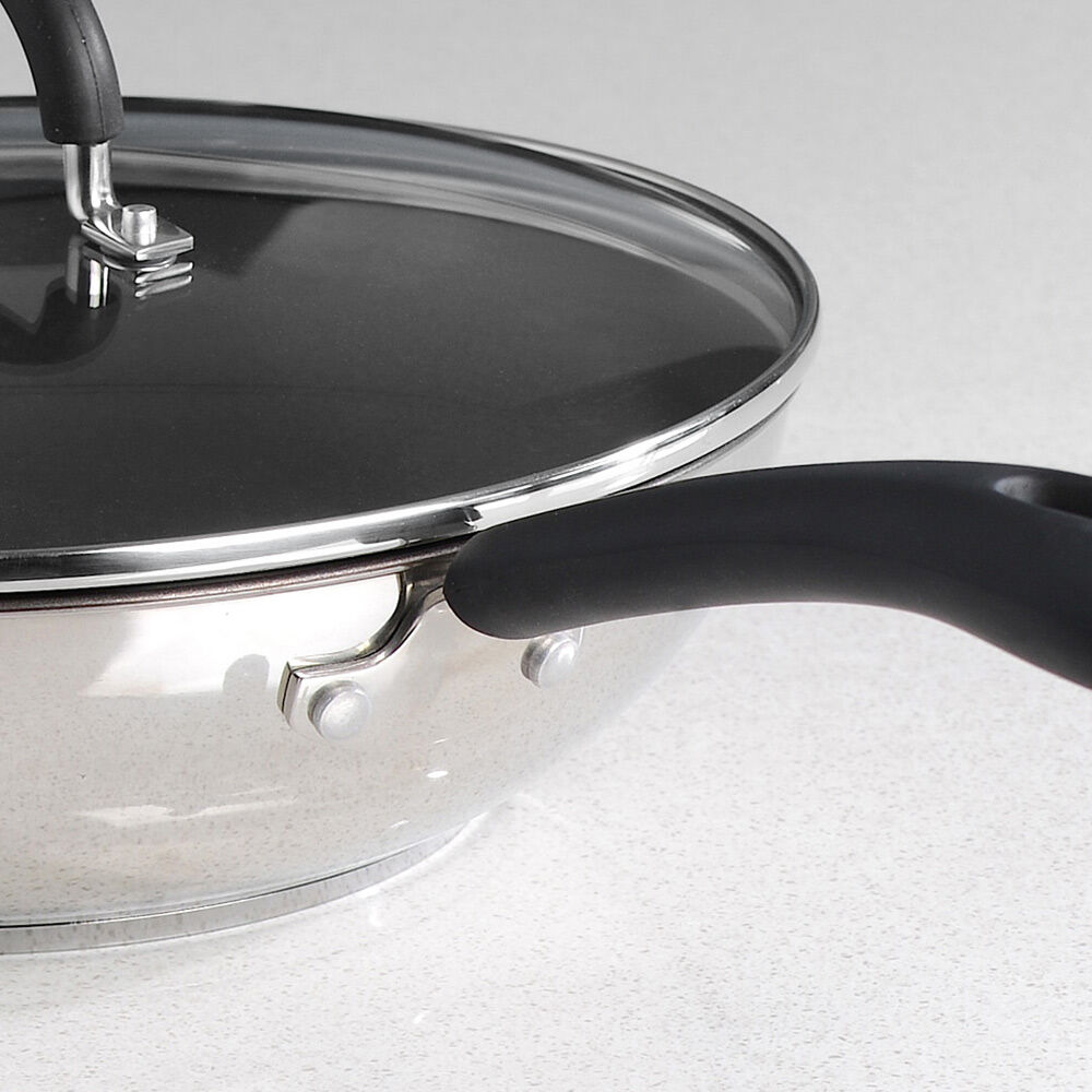 Gourmet Stainless Steel Wok & Lid 28cm | Gourmet Stainless Steel from ...