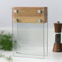 Secondary image for image of Magnetic Glass and Oak Knife Block Small