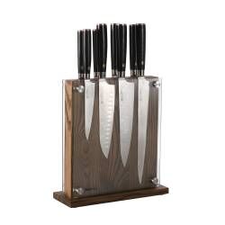 Main image for image of Damascus 67 Knife Set 8 Piece and Magnetic Glass Block