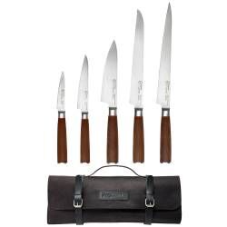 Nihon X50 Knife Set - 5 Piece and Leather Knife Case