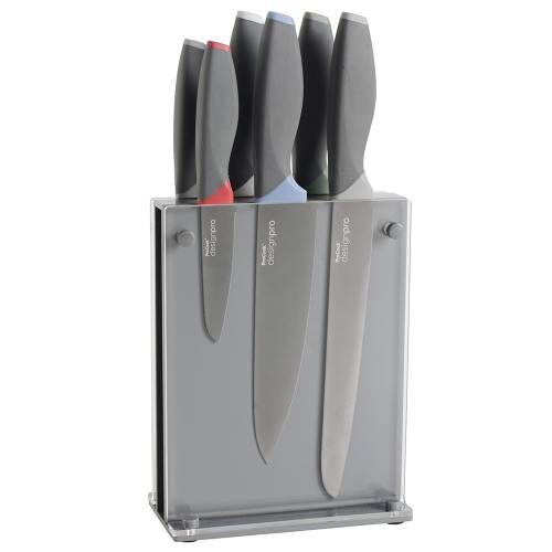 Designpro Titanium Knife Set with Grey Acrylic Block