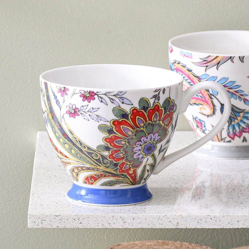 Footed Mug Set of 4 Paisley Mugs, Cups and Saucers from ProCook