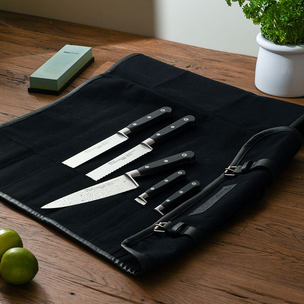 Professional X50 Chef Knife Set 5 Piece and Canvas Knife Case