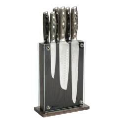 Elite Ice X50 Knife Set - 6 Piece and Magnetic Glass Block