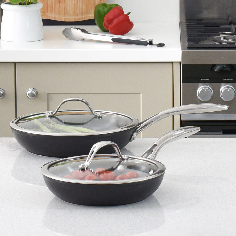 Professional Ceramic Frying Pan with Lid Set 20cm and 24cm
