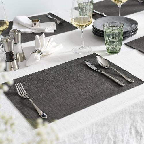 ProCook Rectangular Placemats - Set of 4 Charcoal Woven