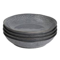 Malmo Charcoal Teardrop Pasta Bowl - Set of 4 - 23cm