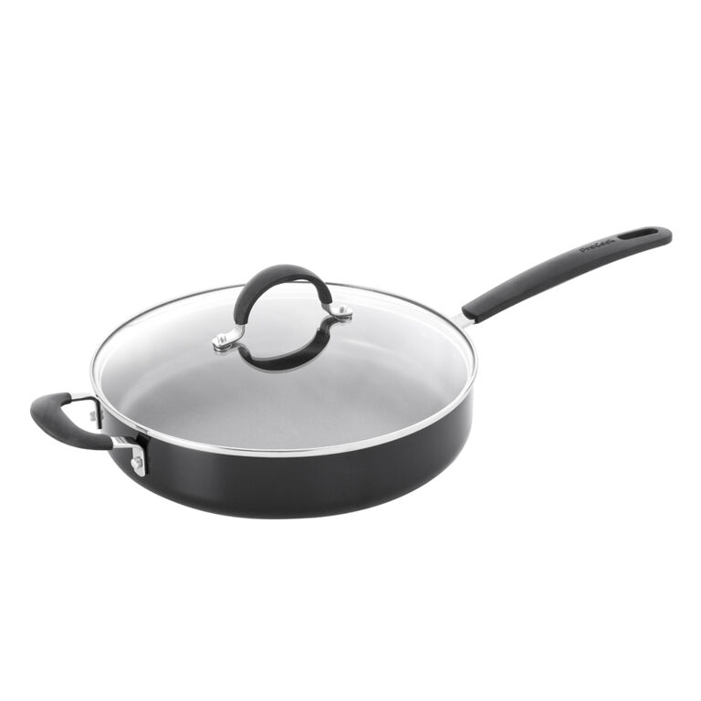 The Rock Gourmet 28cm Non-Stick Deep Frypan with Lid (Grey