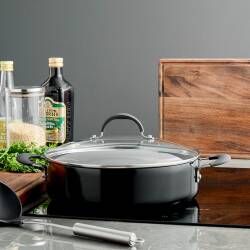 Secondary image for image of Gourmet Ceramic Non-Stick Shallow Casserole Dish & Lid 28cm / 4.6L