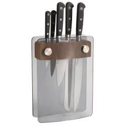 Professional X50 Chef Knife Set - 5 Piece and Glass Block