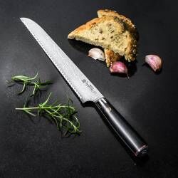 Secondary image for image of Damascus 67 Bread Knife 23cm / 9in
