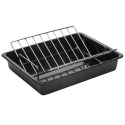Main image for image of Enamel Roasting Tin with Large V-Shape Rack 41cm x 31cm