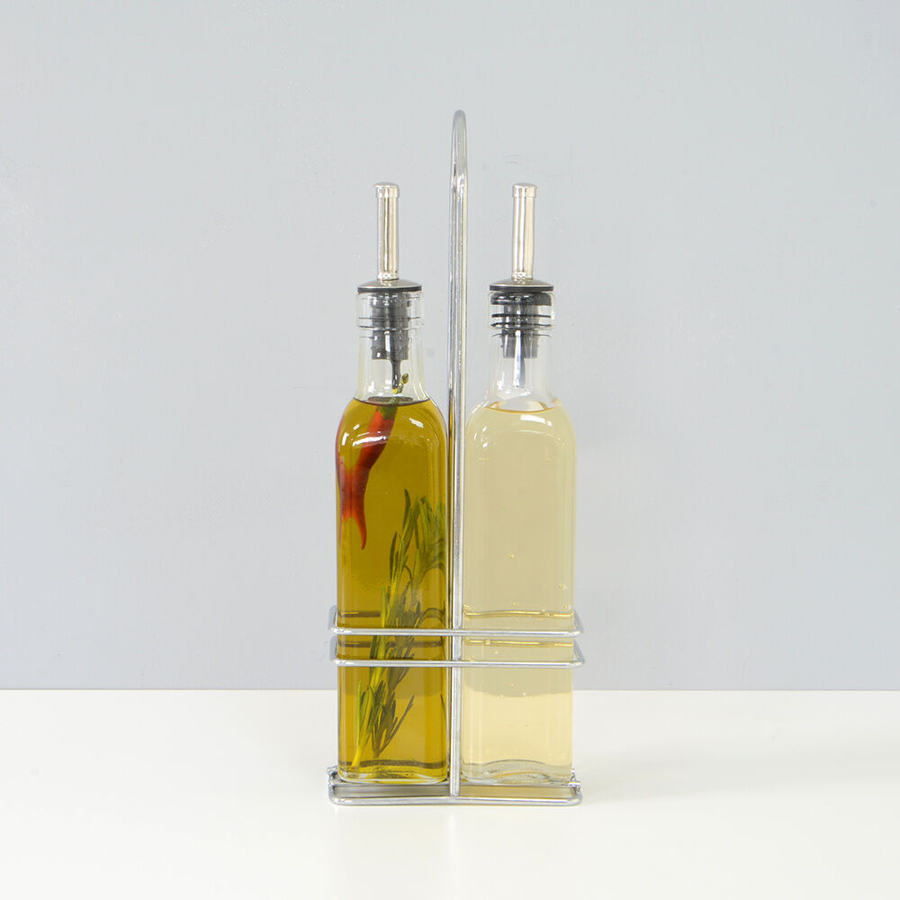 ProCook Oil and Vinegar Pourer Set with Rack Glass 270ml