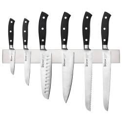 Gourmet Classic Knife Set - 6 Piece and Magnetic Stainless Steel Knife Rack