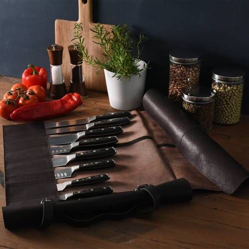 Professional X50 Knife Set 8 Piece and Leather Knife Case