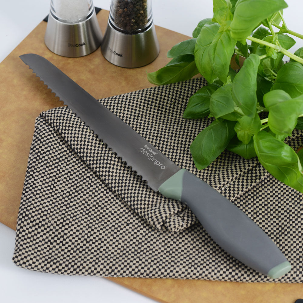 Designpro Titanium Bread Knife 21cm / 8in Sage
