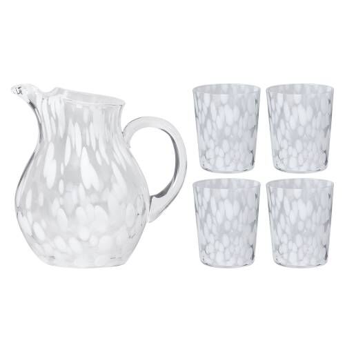 Sienna White Speckled Glass and Jug Set