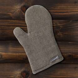 Secondary image for image of Single Oven Glove Black and Biscuit Check