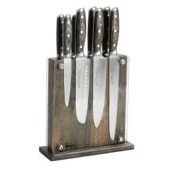 Elite Ice X50 Knife Set - 8 Piece and Magnetic Glass Block