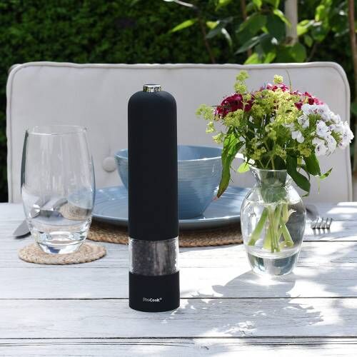 ProCook Electric Soft Touch Salt or Pepper Mill - Black 22cm - 7932