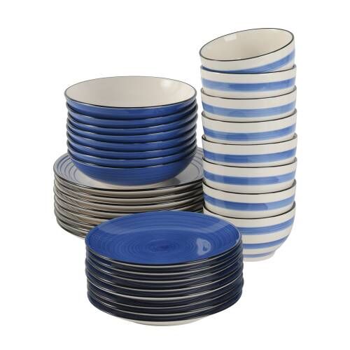 Coastal Blue Stoneware Dinner Set